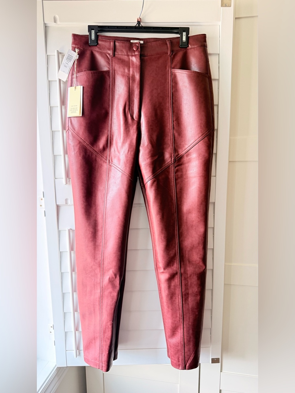 Wilfred Women’s Vegan Leather Burgundy Jeans Size 12